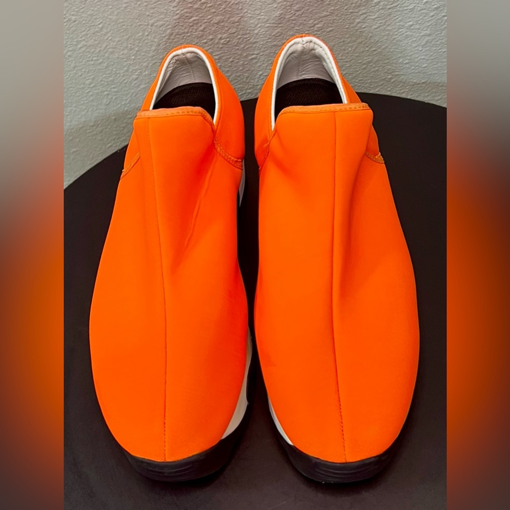 iRi WES I Neon Orange Low Top Vegan Platform Sneakers Neoprene Chunky Shoes - Picture 3 of 15